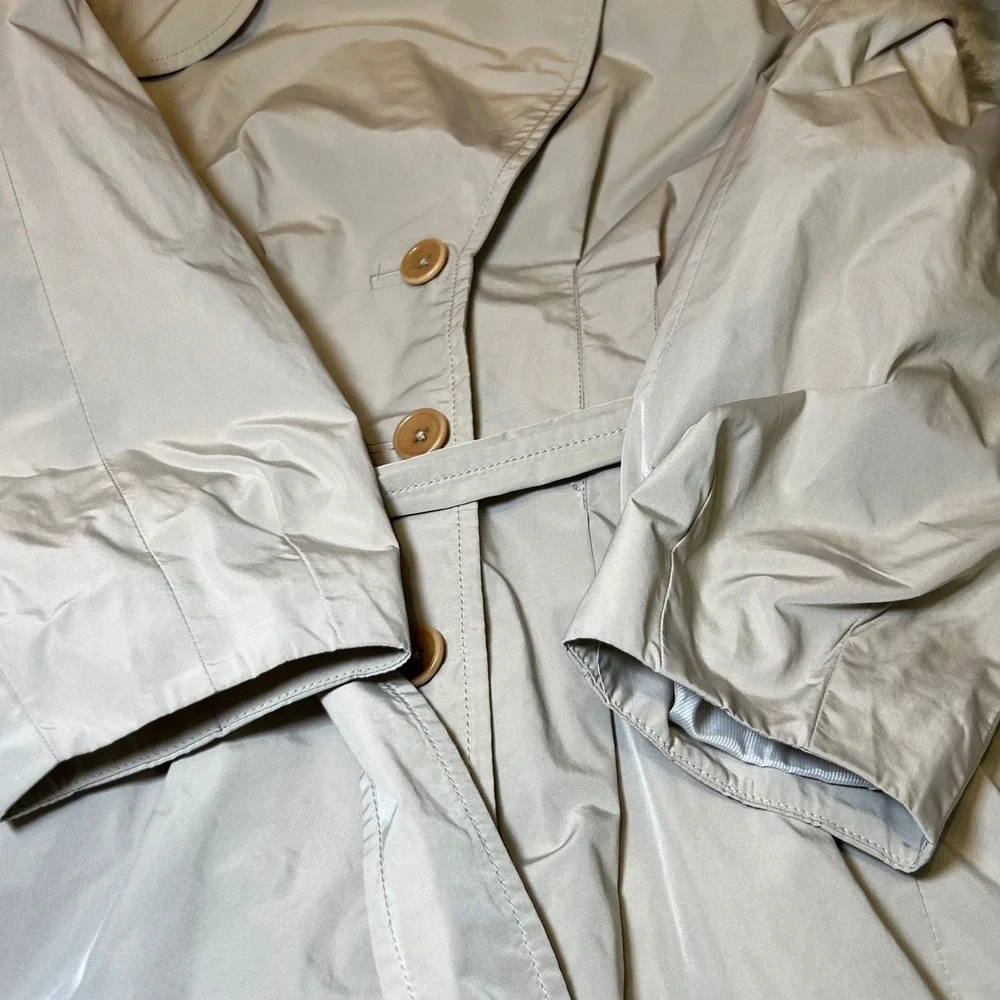 Banana Republic Womens Size XS Petites Trench Coat Champagne Belted Jacket - Picture 16 of 16